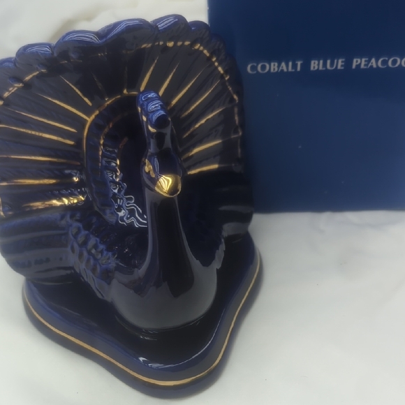 Other - Cobalt Blue Peacock Figurine